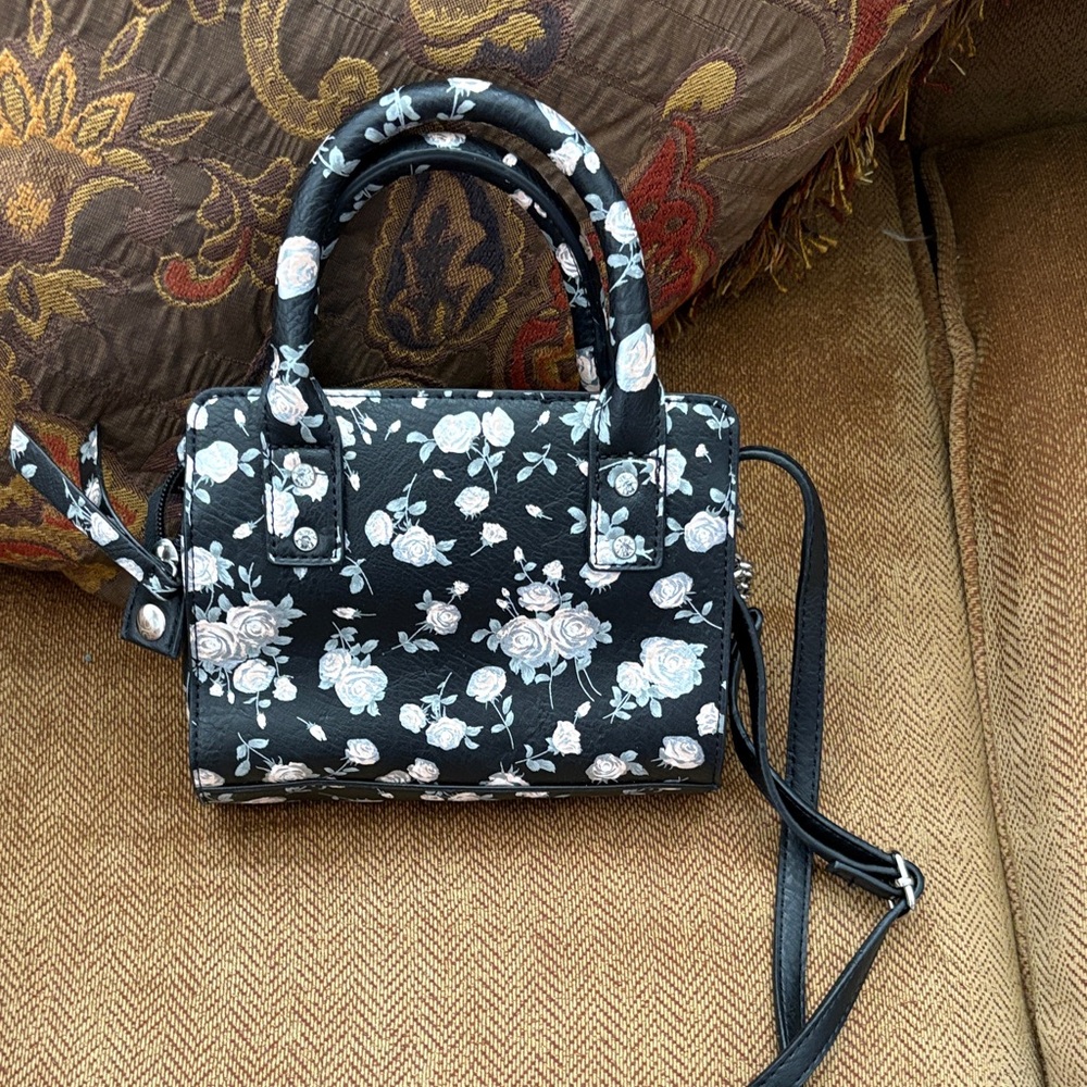 Candie's Black Floral Mini Bag